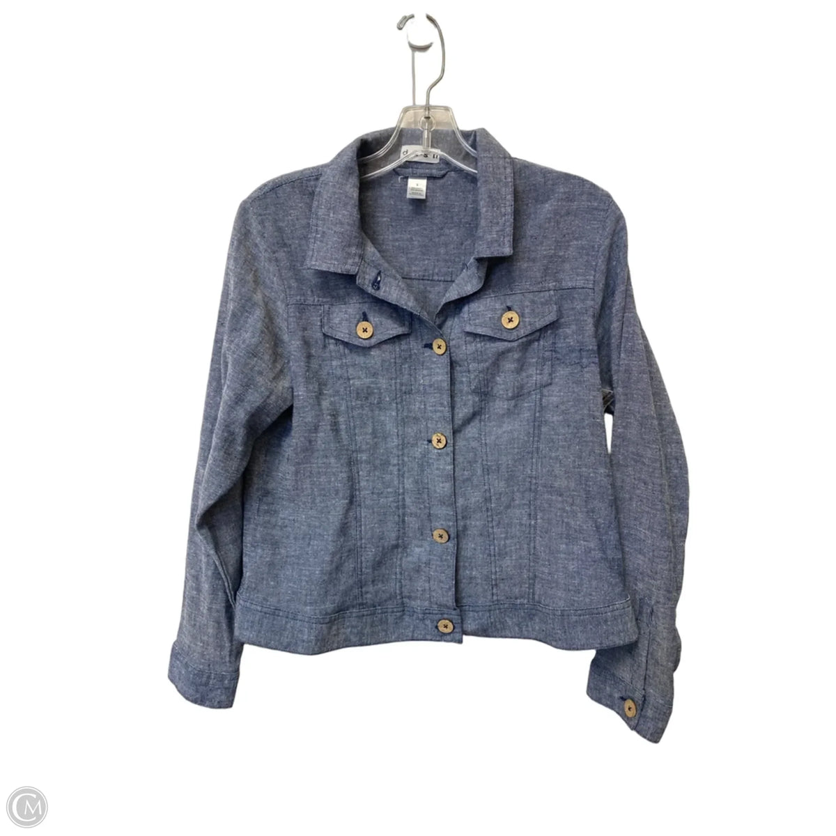Jacket Shirt By Dash In Blue, Size: S