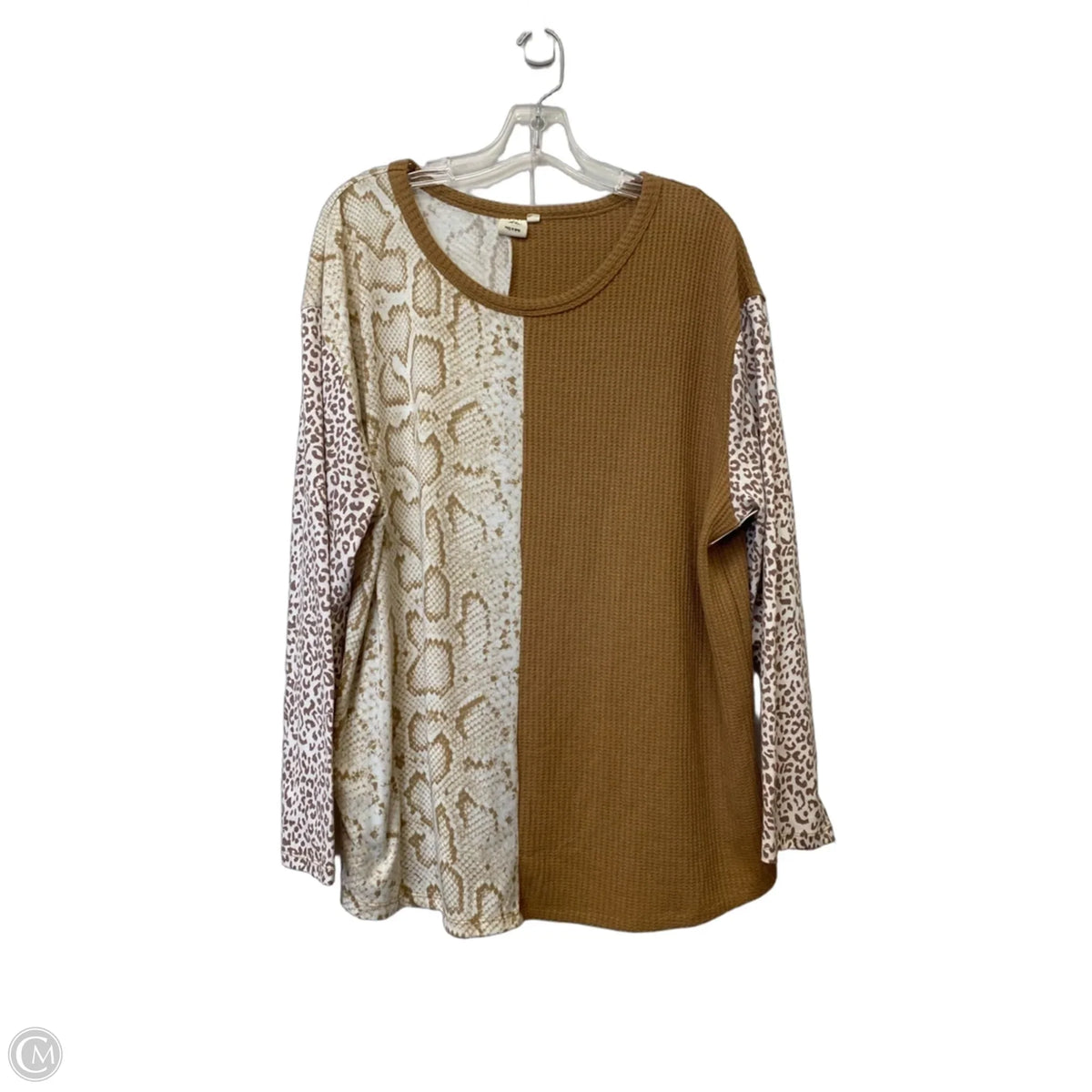 Top Long Sleeve By Clothes Mentor In Brown, Size: 3x