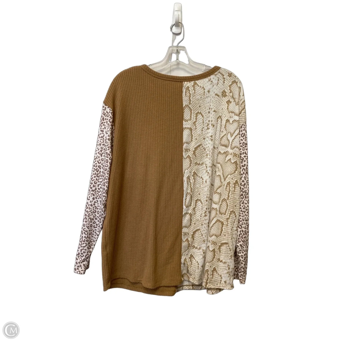 Top Long Sleeve By Clothes Mentor In Brown, Size: 3x