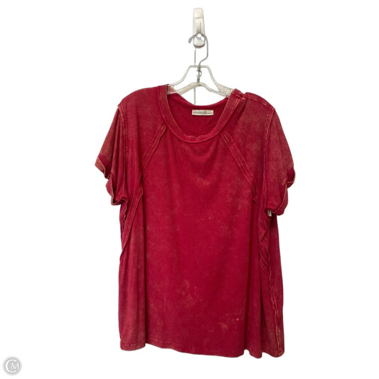 Top Short Sleeve By Zenana In Red, Size: Xl