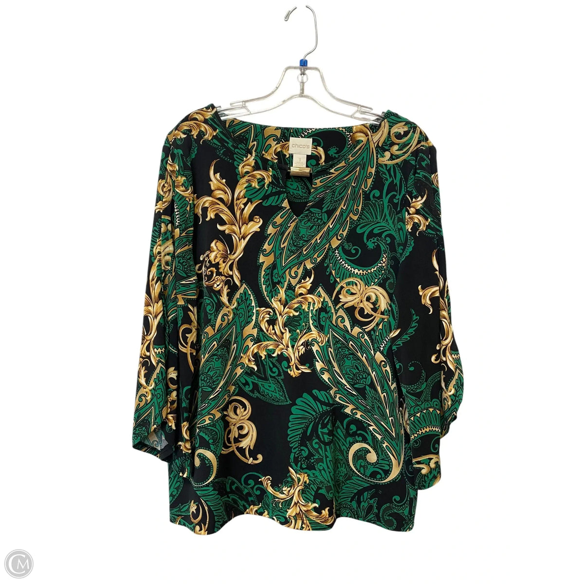 Top Long Sleeve By Chicos In Multi-colored