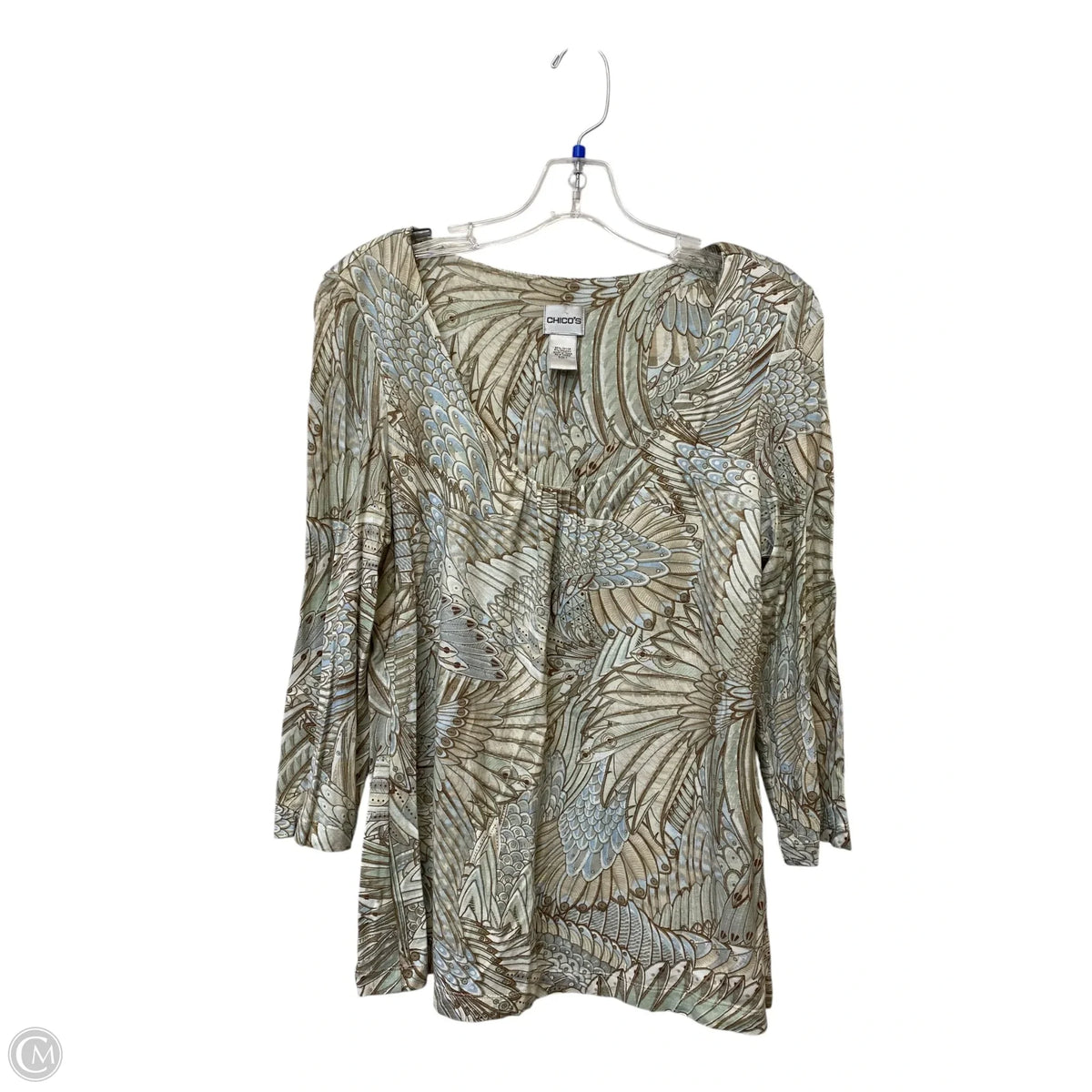 Top Long Sleeve By Chicos In Multi-colored