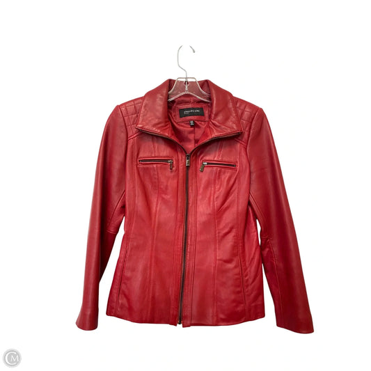 Jacket Leather By Jones New York In Red, Size: M
