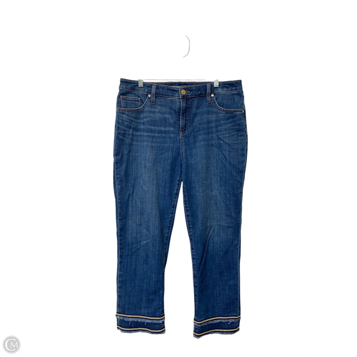 Jeans Cropped By Chicos In Blue Denim, Size: 10