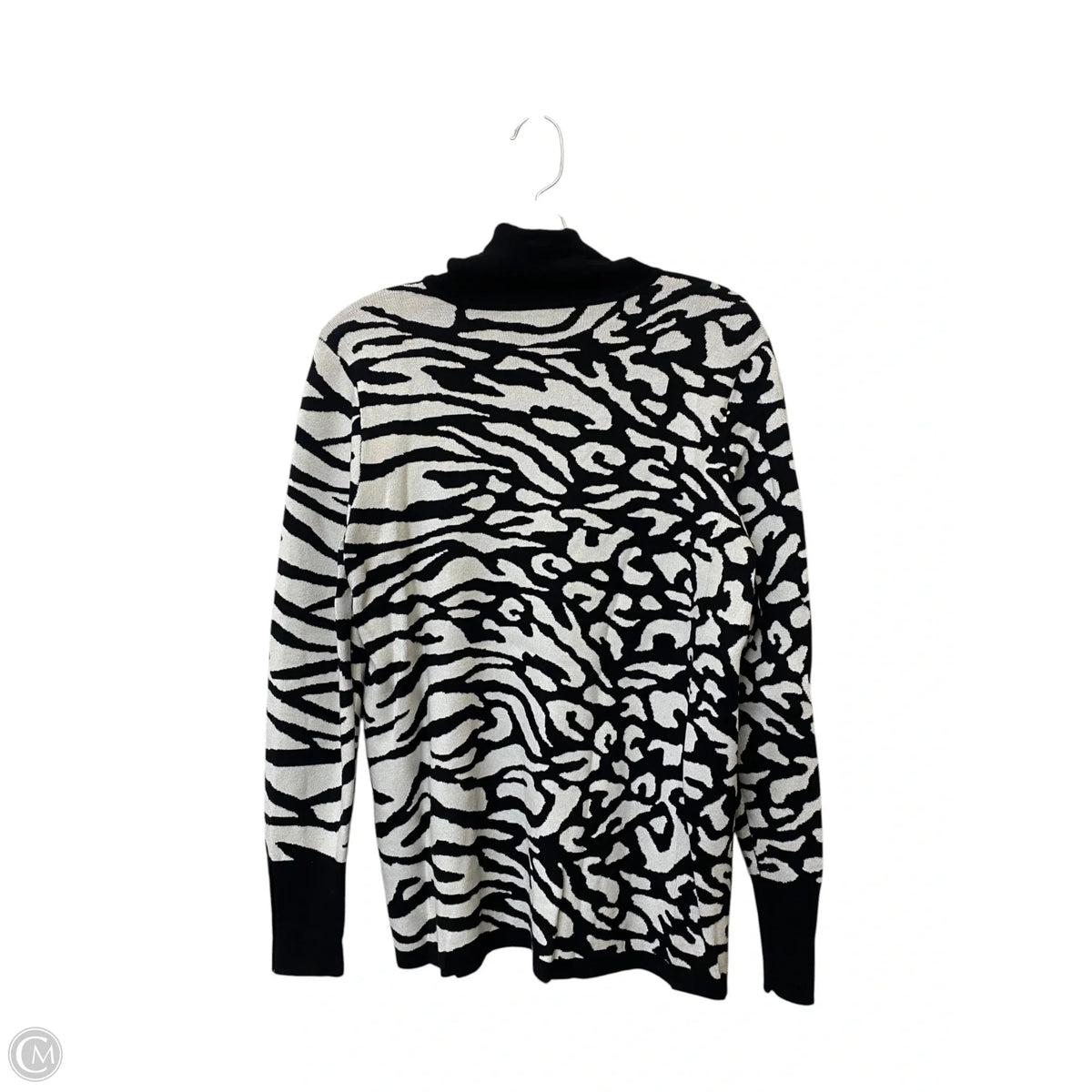 Sweater By Chicos In Black & White, Size: M