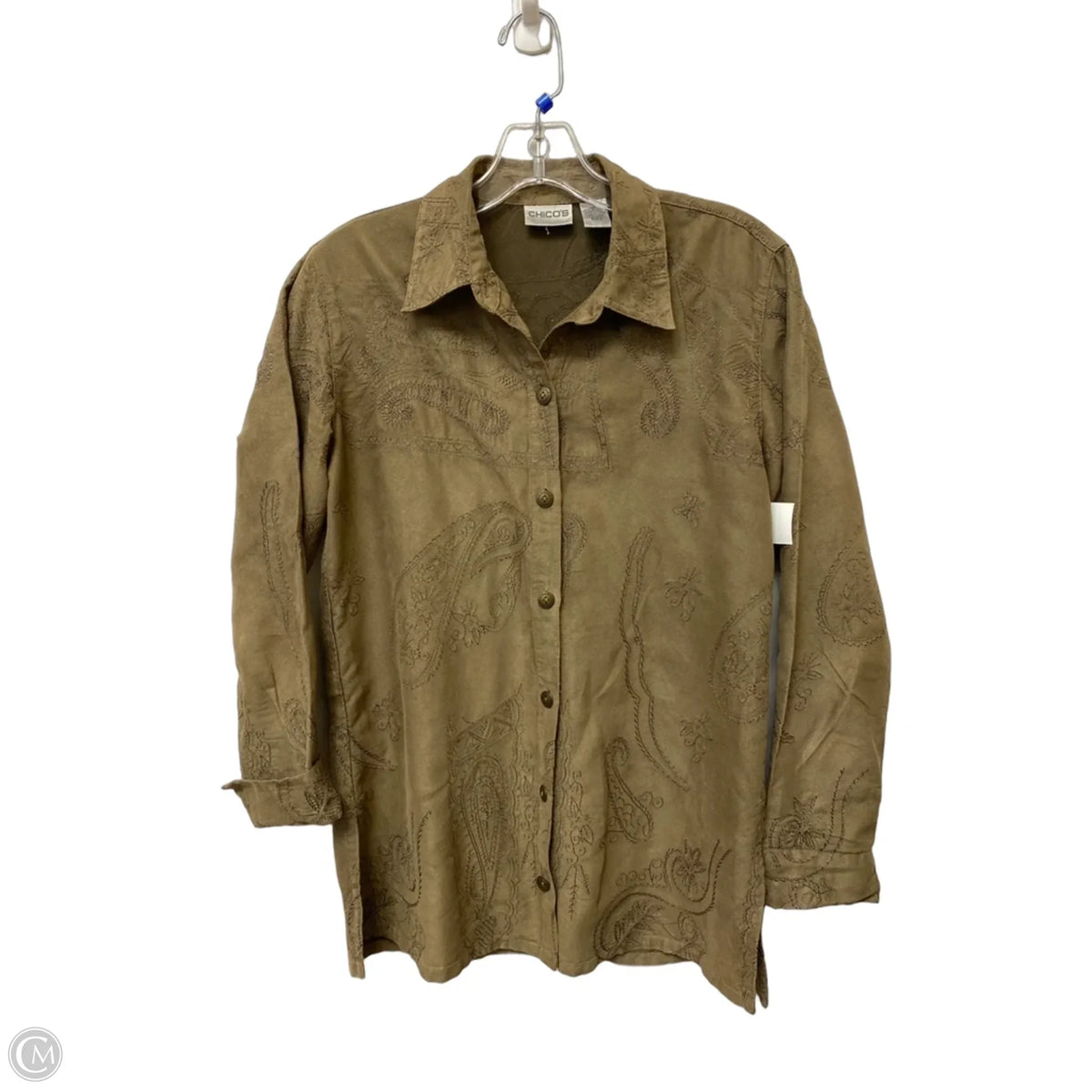 Top Long Sleeve By Chicos In Brown, Size: 0