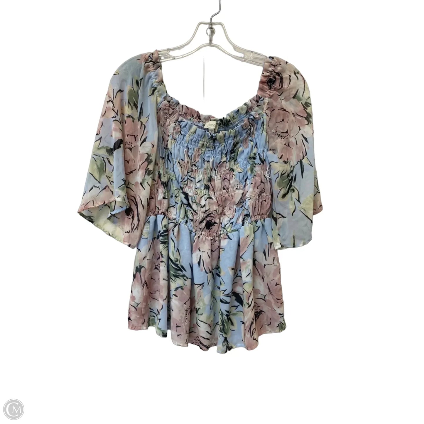 Top Short Sleeve By Chenault In Floral Print, Size: M