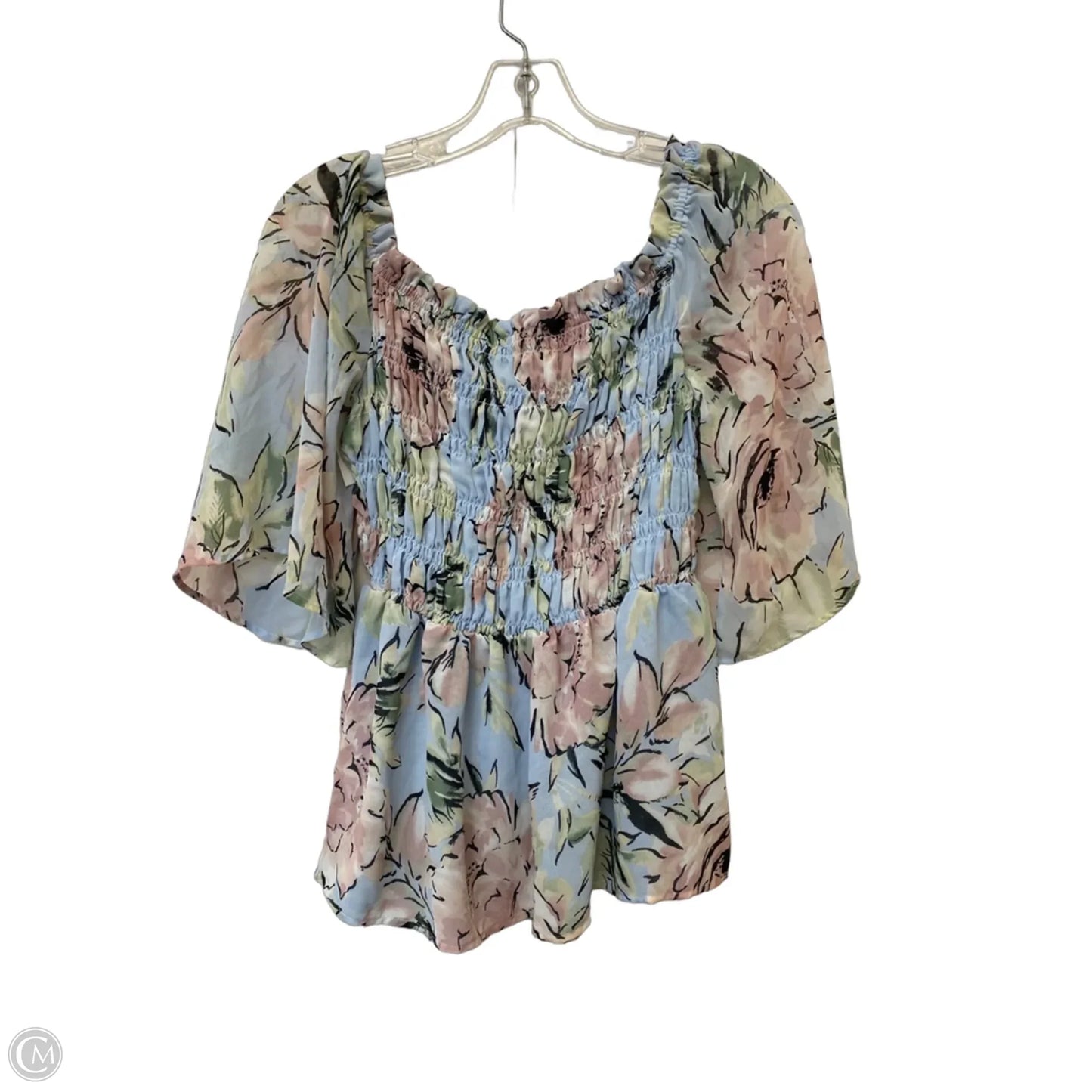 Top Short Sleeve By Chenault In Floral Print, Size: M