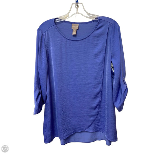 Top Long Sleeve By Chicos In Blue