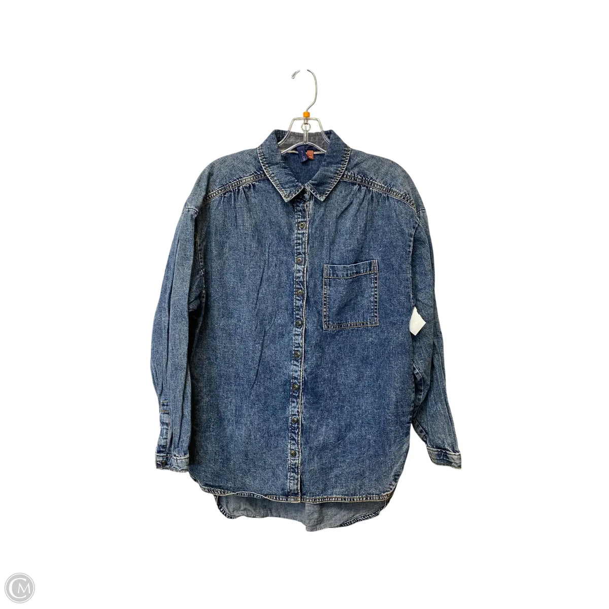 Jacket Shirt By Pilcro In Blue Denim, Size: S