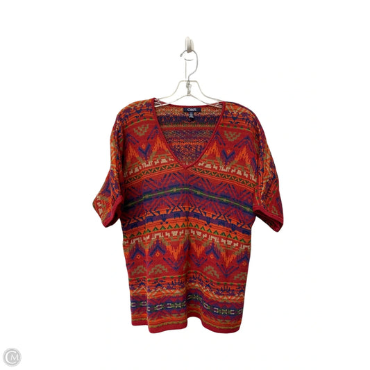 Sweater Short Sleeve By Chaps In Multi-colored, Size: L