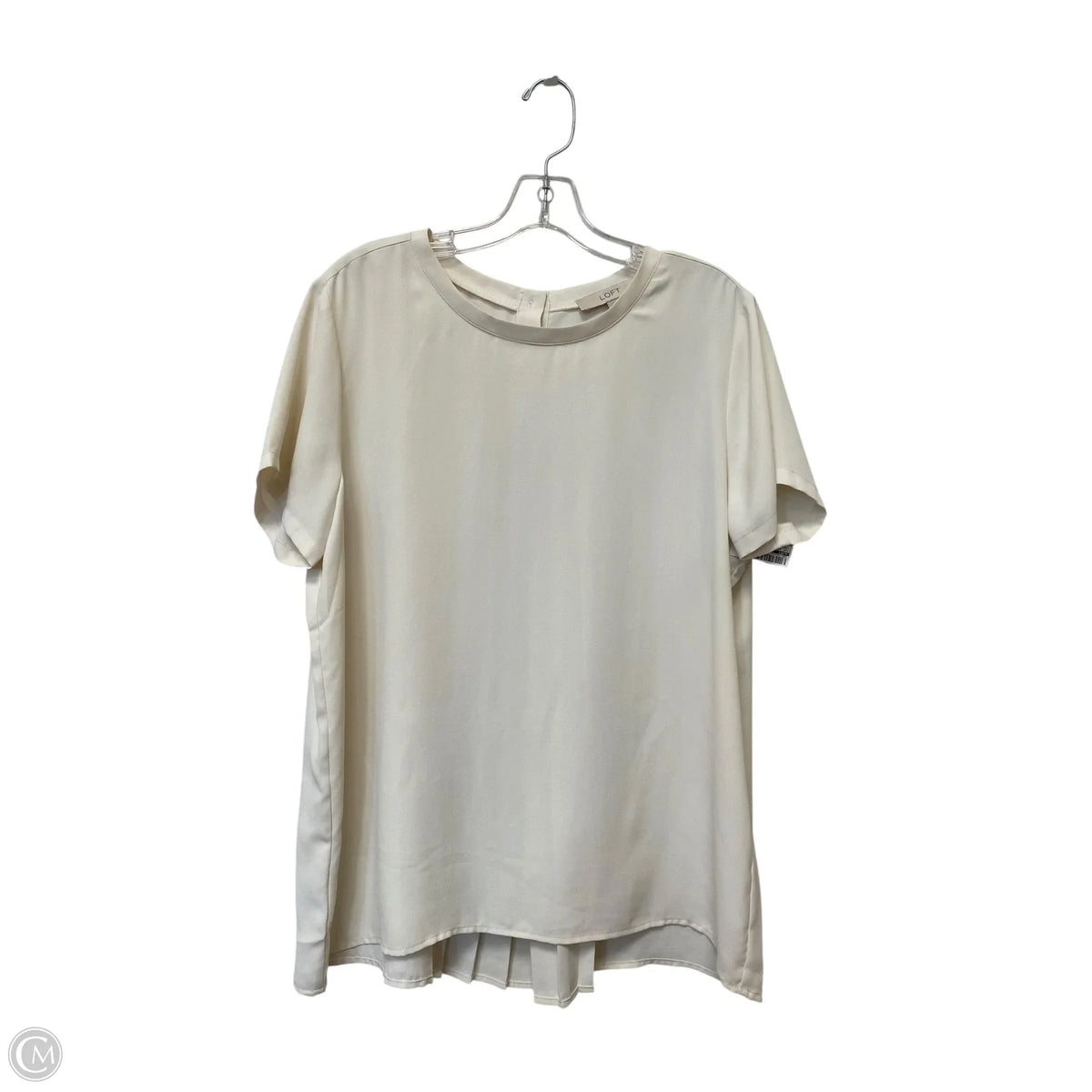 Top Short Sleeve By Loft In Cream, Size: L