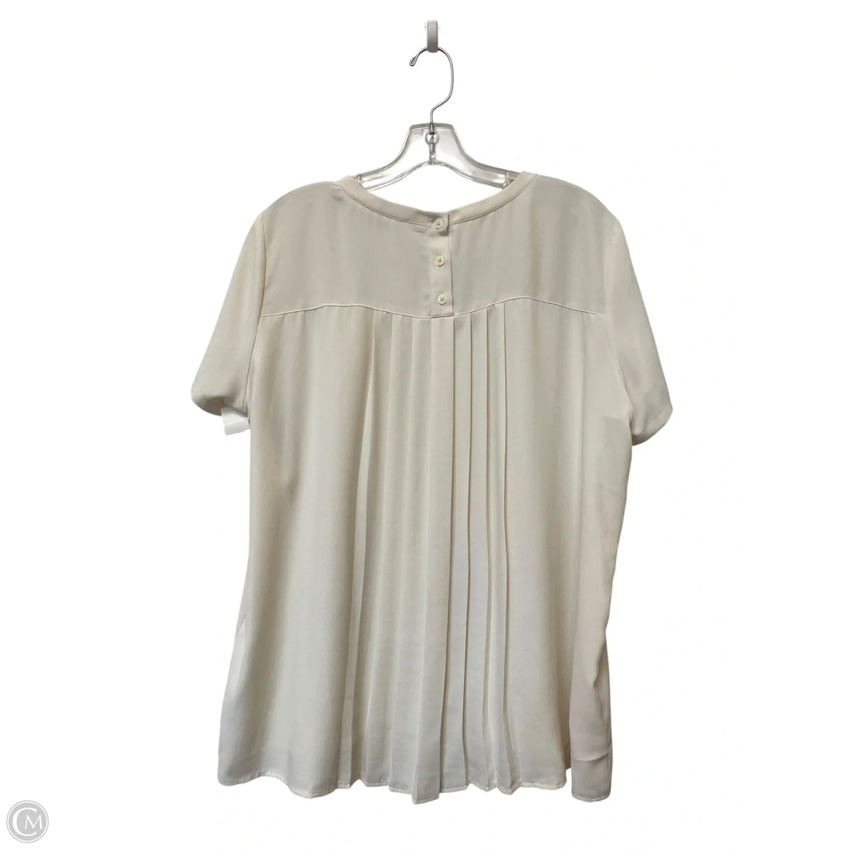 Top Short Sleeve By Loft In Cream, Size: L