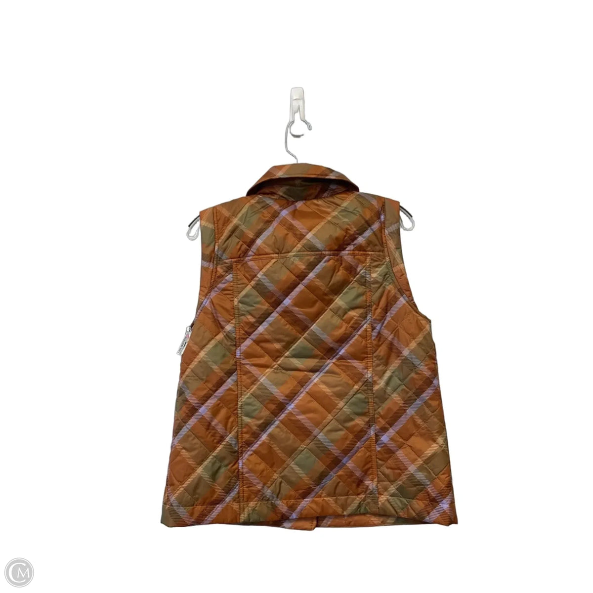 Vest Puffer & Quilted By Talbots In Plaid Pattern, Size: S