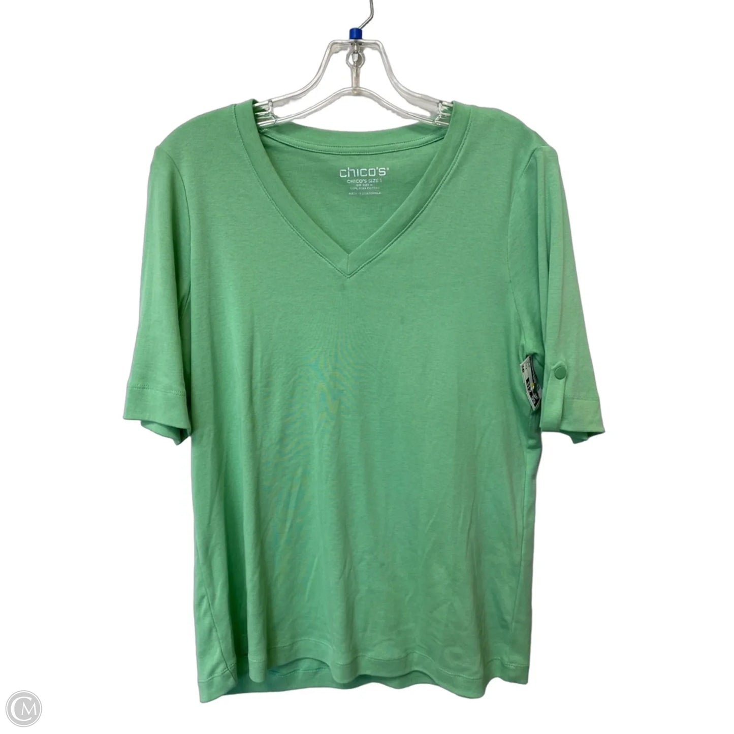 Top Short Sleeve By Chicos In Green, Size: M
