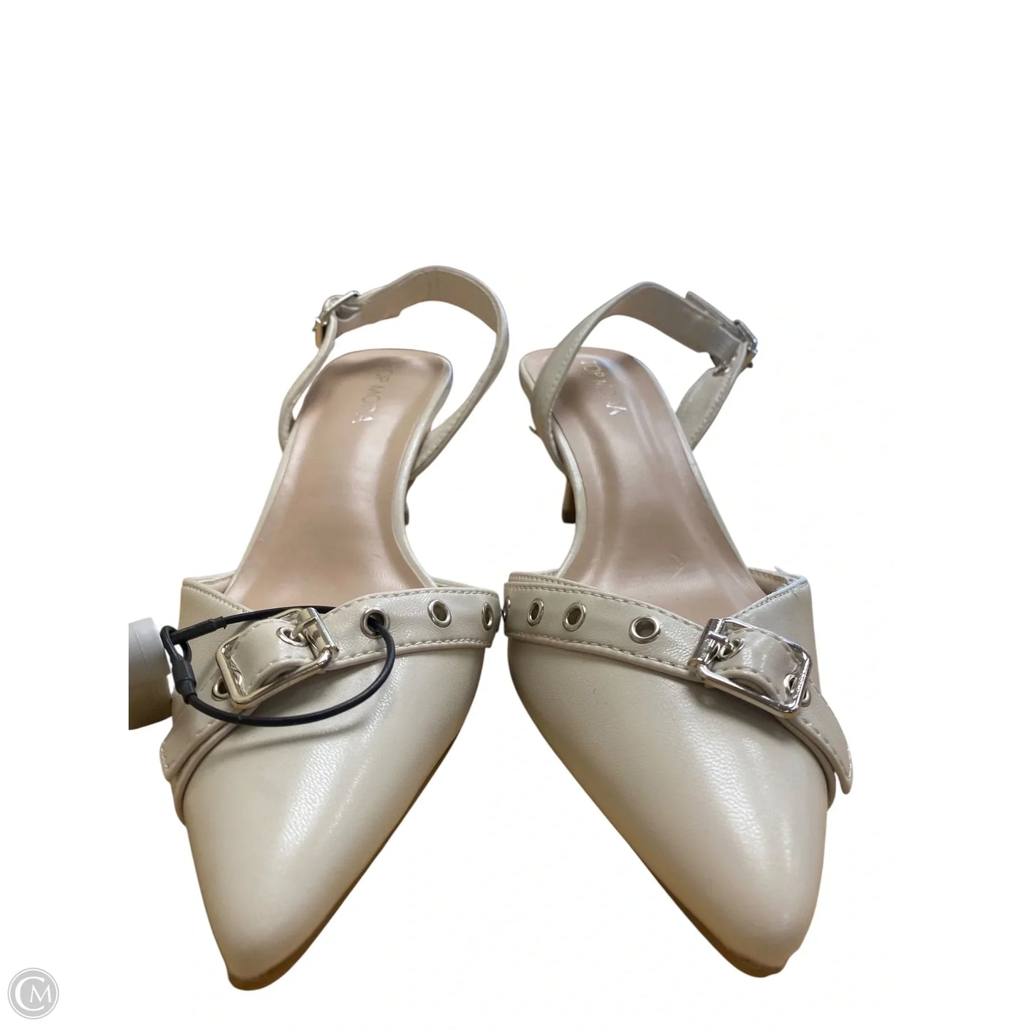Shoes Heels Kitten By Top Moda In Cream, Size: 6.5