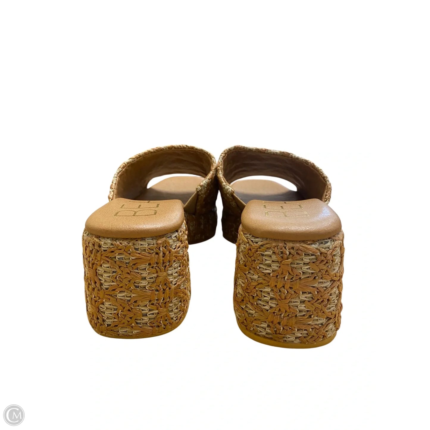 Sandals Heels Platform By Clothes Mentor In Tan, Size: 8