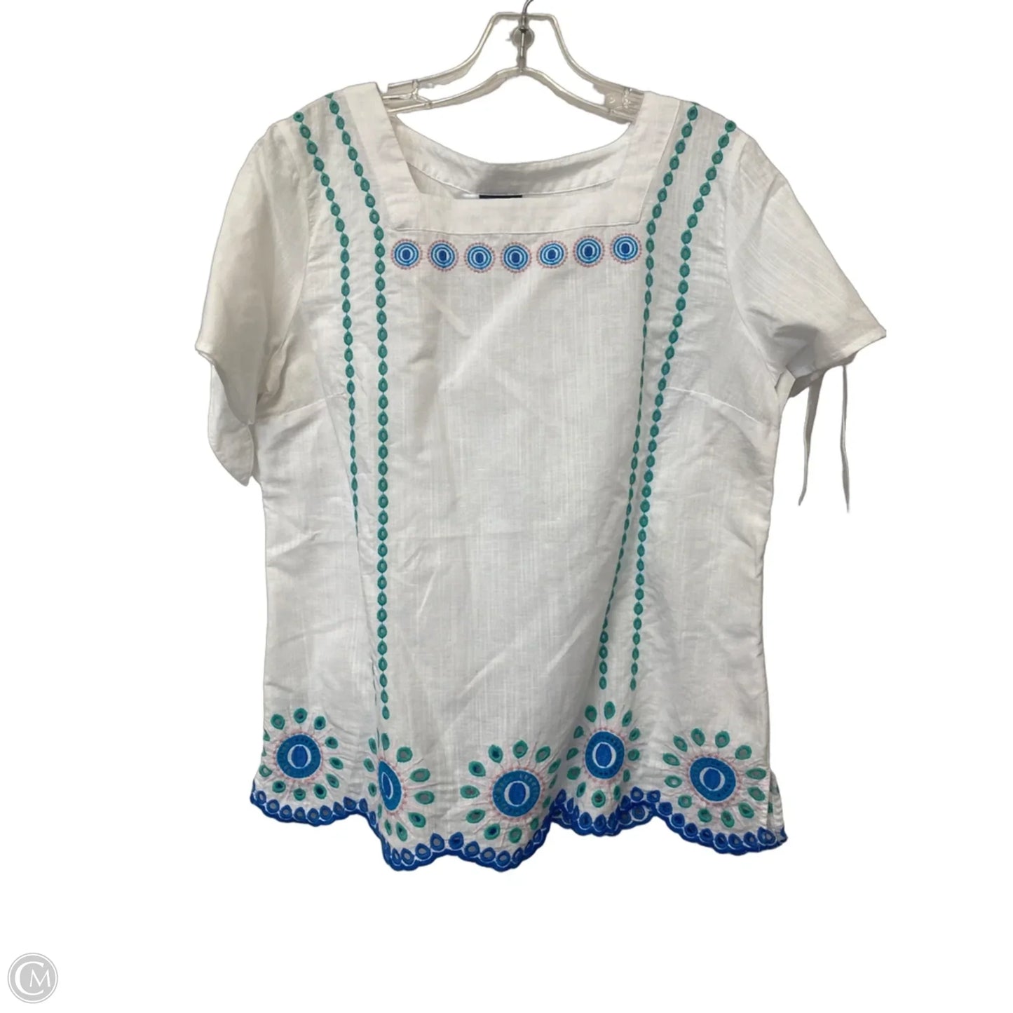 Top Short Sleeve By Talbots In White, Size: M