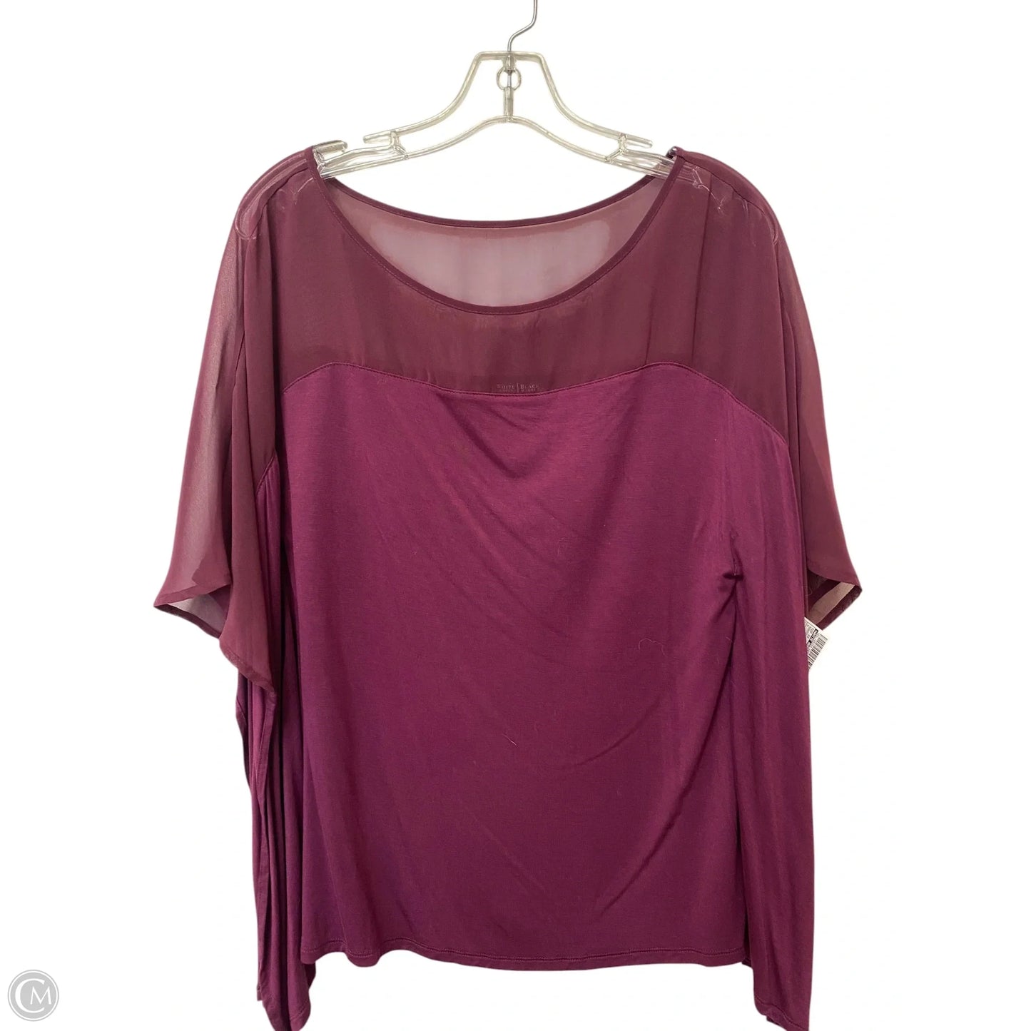 Top Short Sleeve By White House Black Market In Maroon, Size: M