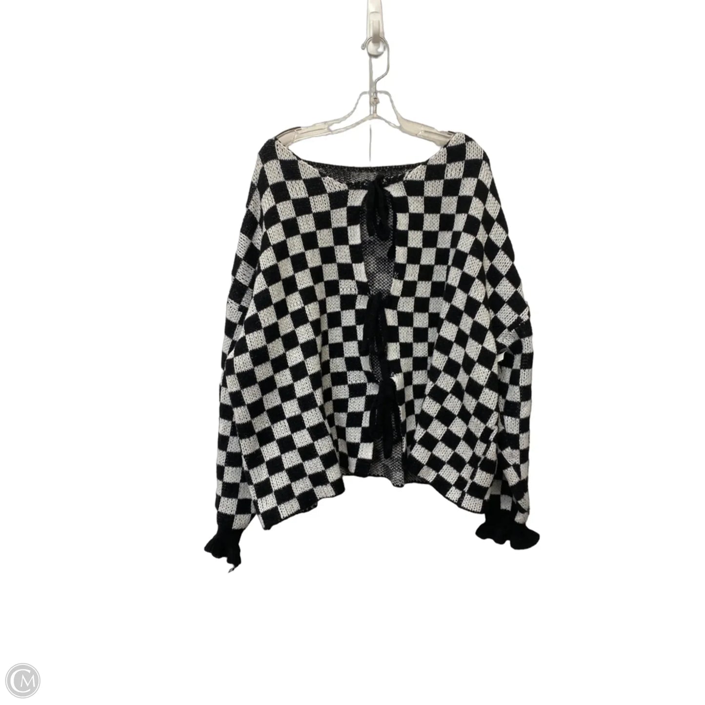 Cardigan By Clothes Mentor In Black & White, Size: Xl