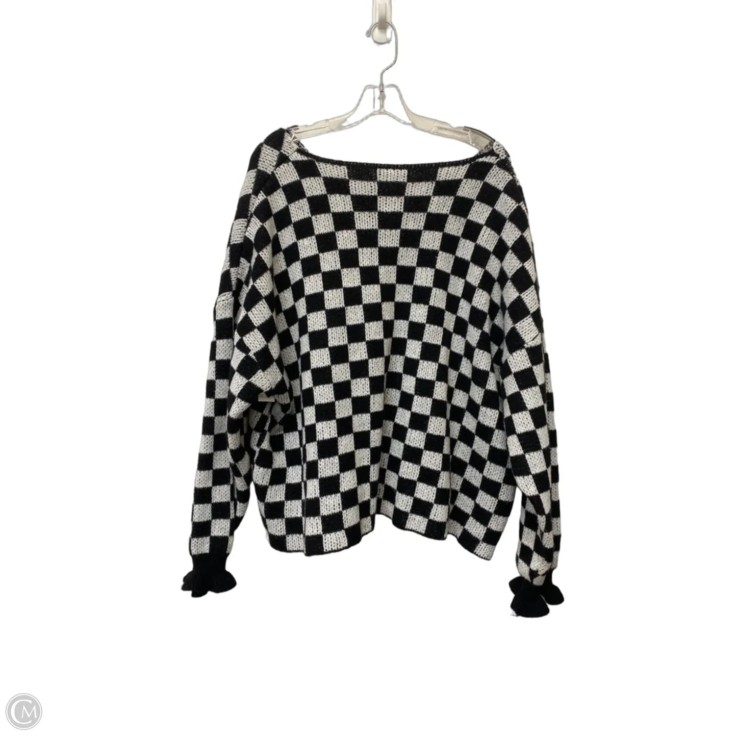Cardigan By Clothes Mentor In Black & White, Size: Xl