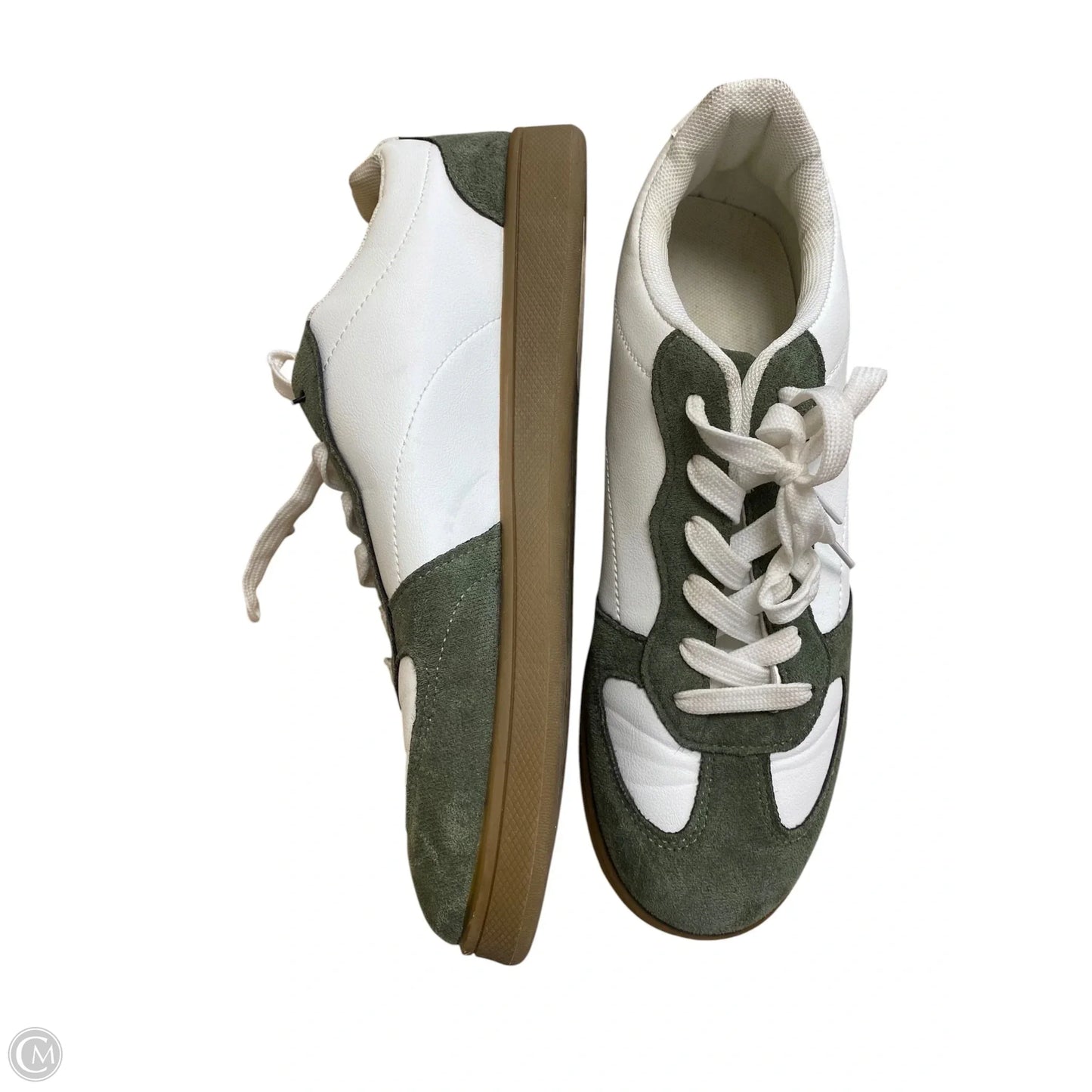 Shoes Flats By Clothes Mentor In Green & White, Size: 11
