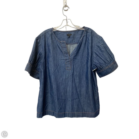 Top Short Sleeve By Talbots In Blue Denim, Size: L