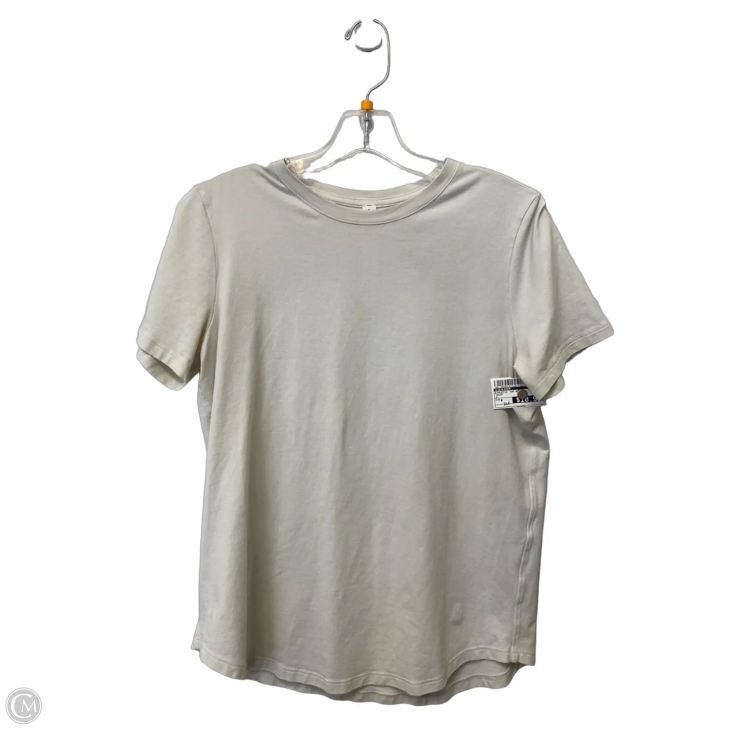 Athletic Top Short Sleeve By Lululemon In Cream, Size: 6