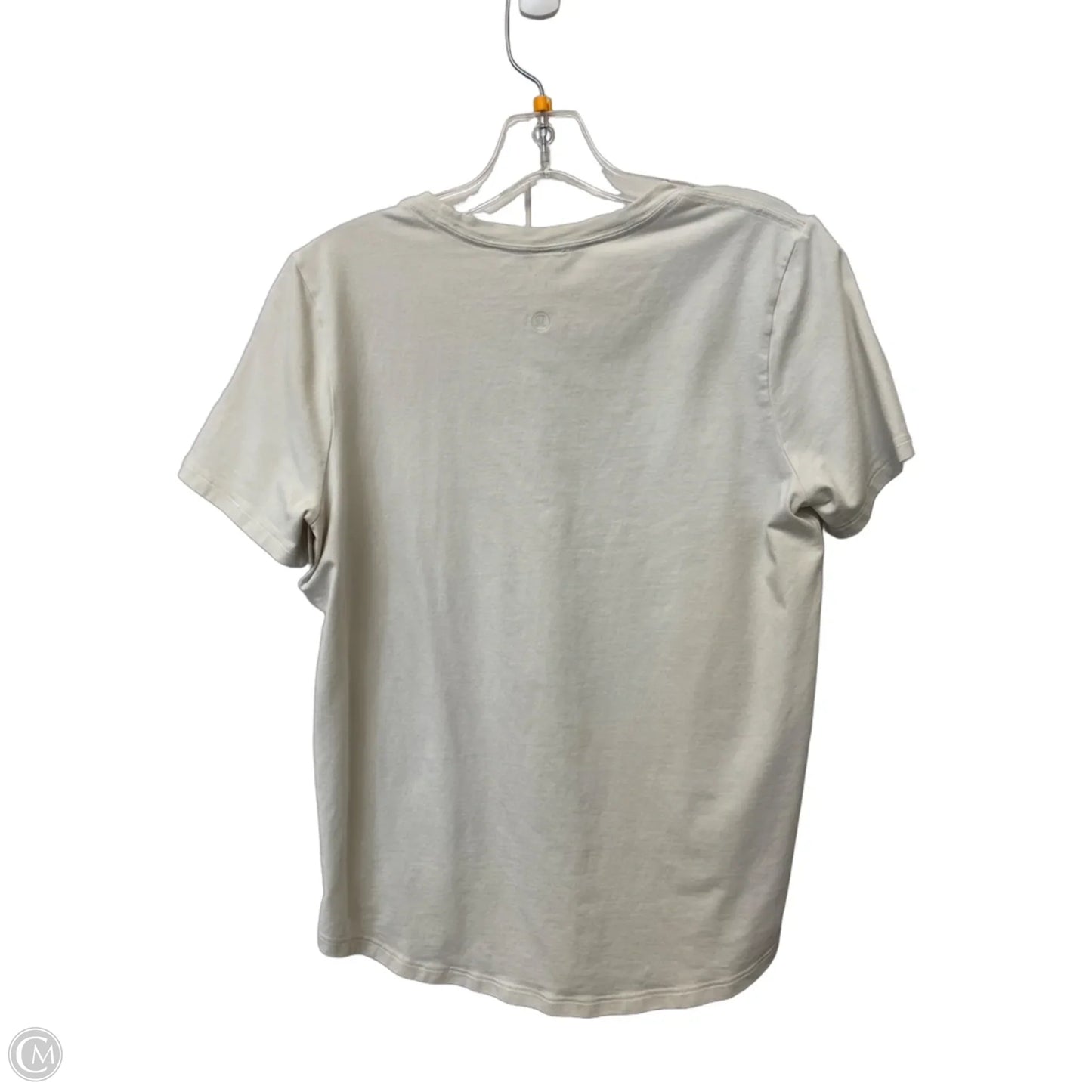 Athletic Top Short Sleeve By Lululemon In Cream, Size: 6