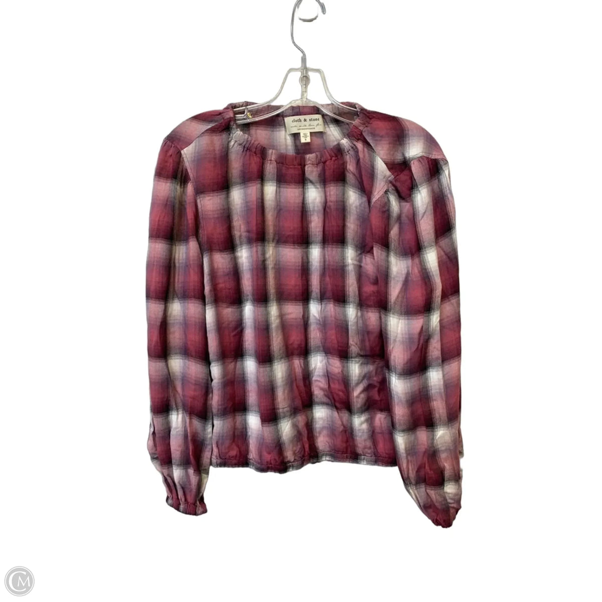 Top Long Sleeve By Cloth & Stone In Plaid Pattern, Size: S