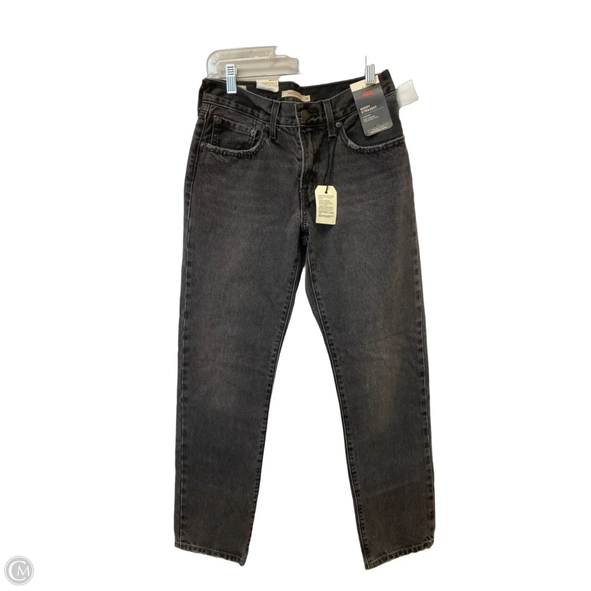 Jeans Straight By Levis In Black Denim, Size: 26