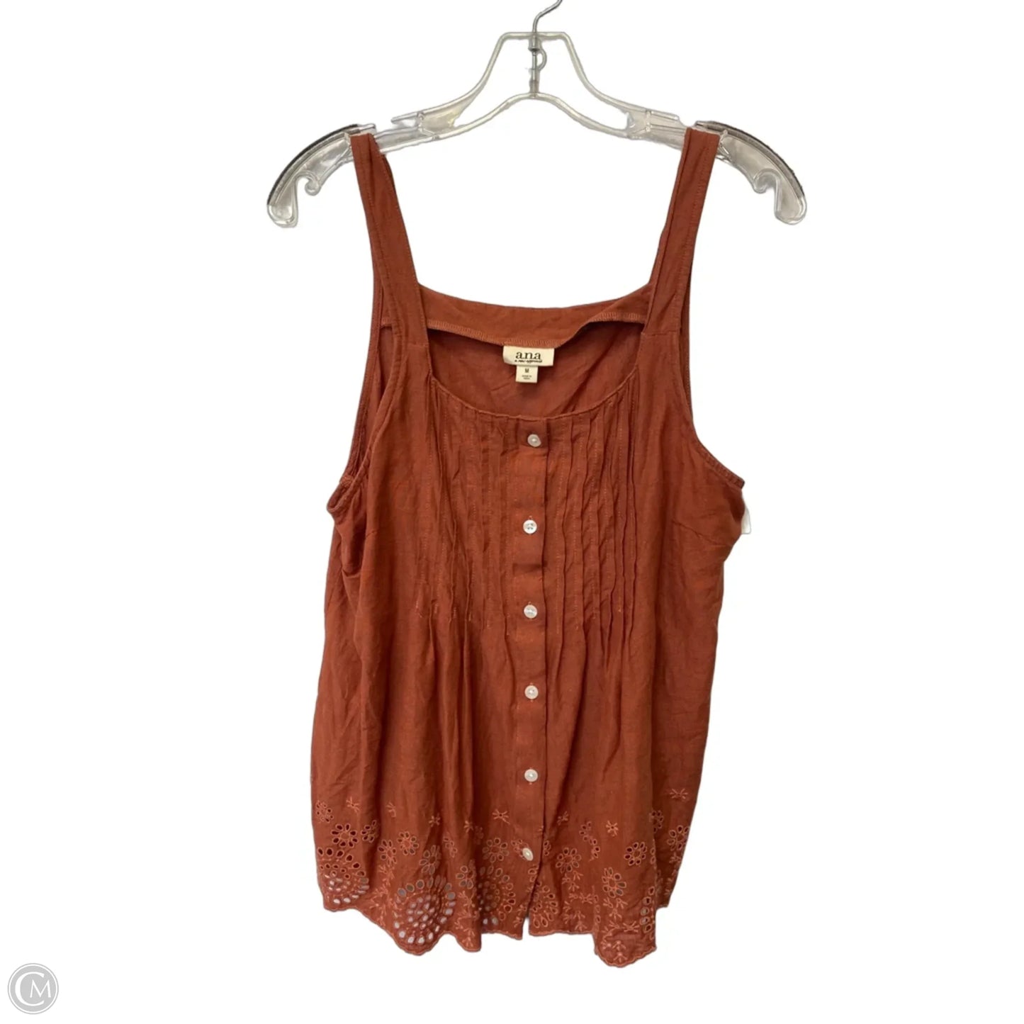 Top Sleeveless By Ana In Orange, Size: M