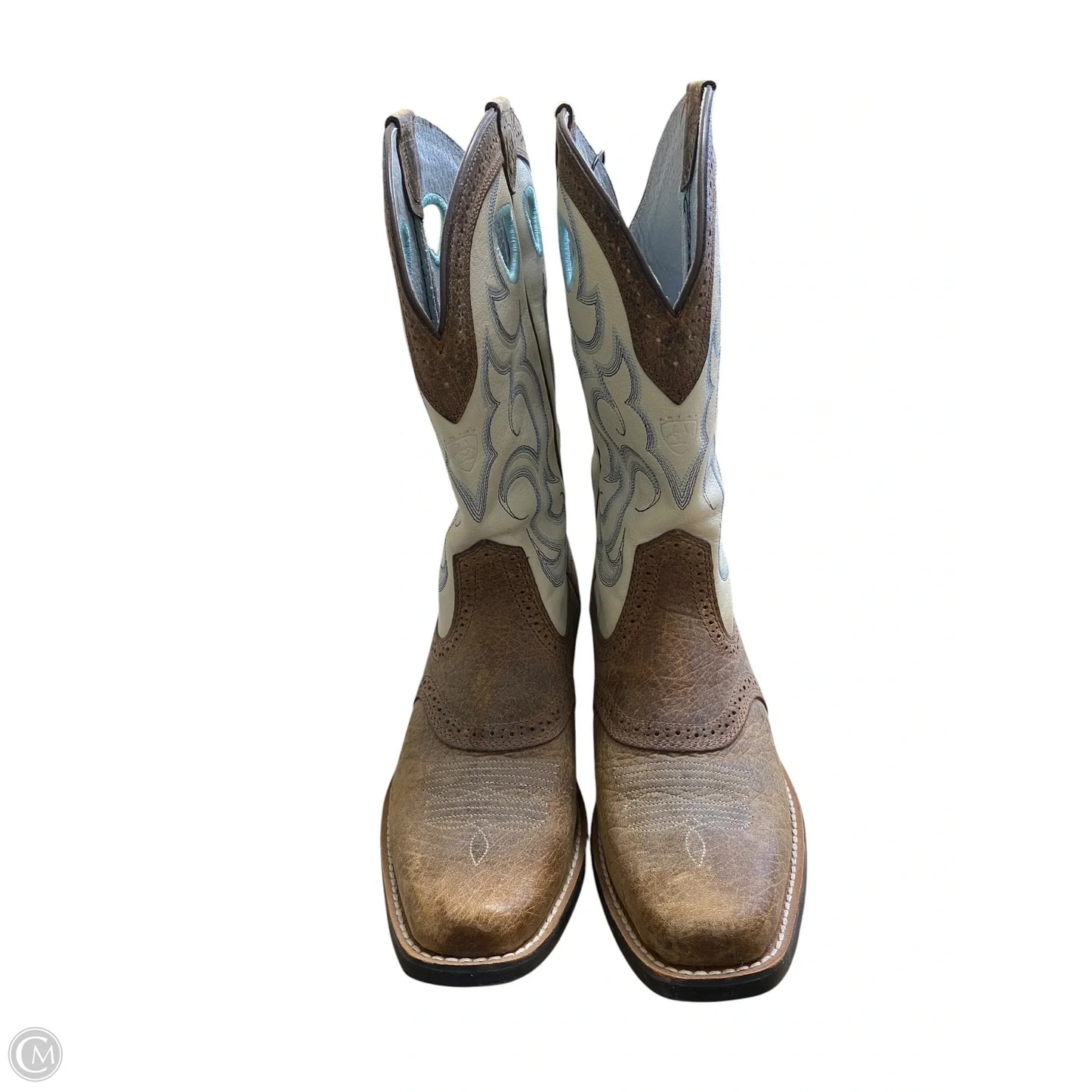 Boots Mid-calf Flats By Ariat In Brown, Size: 7.5
