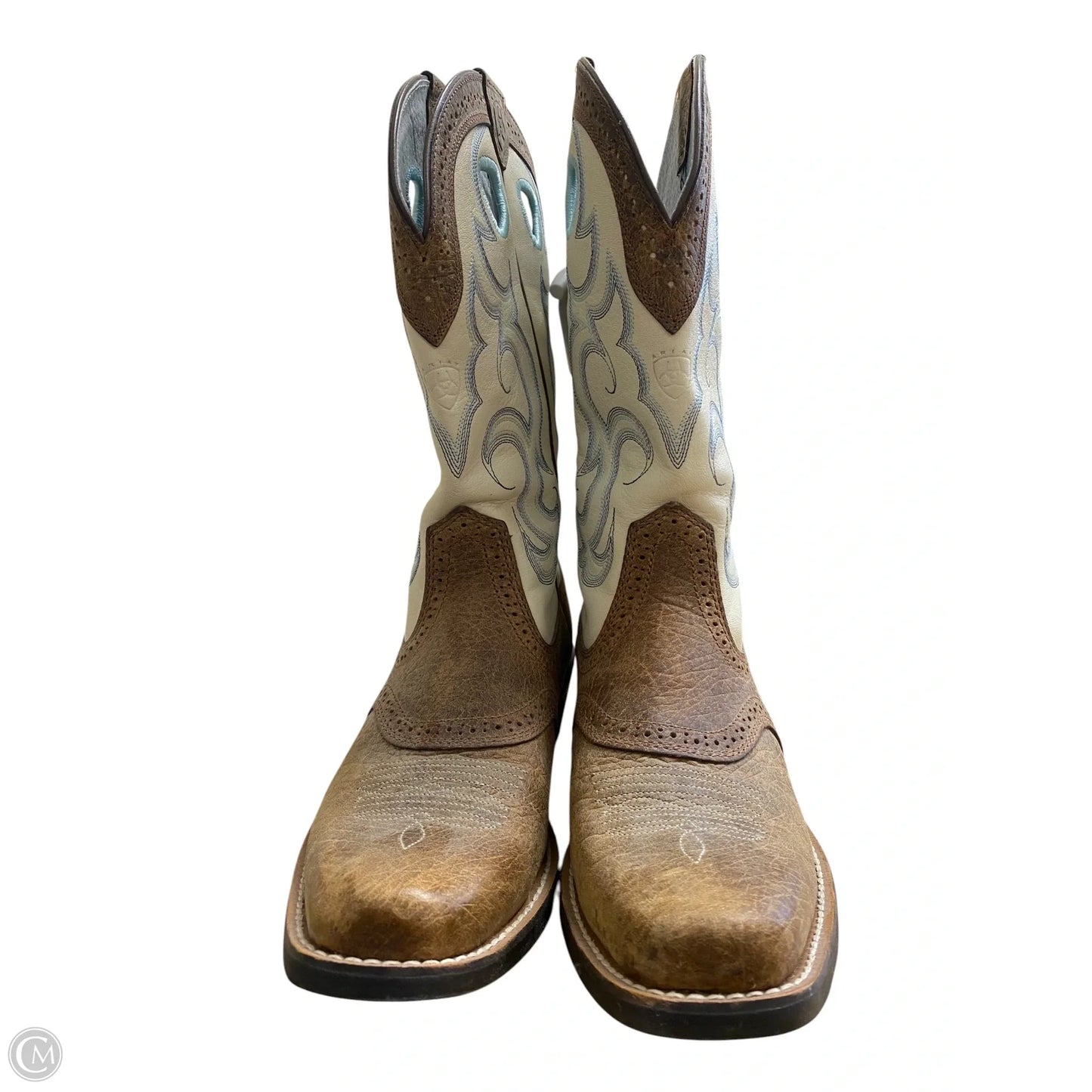 Boots Mid-calf Flats By Ariat In Brown, Size: 7.5