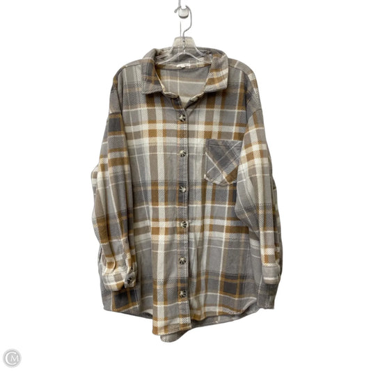 Jacket Shirt By Maurices In Grey, Size: 3x