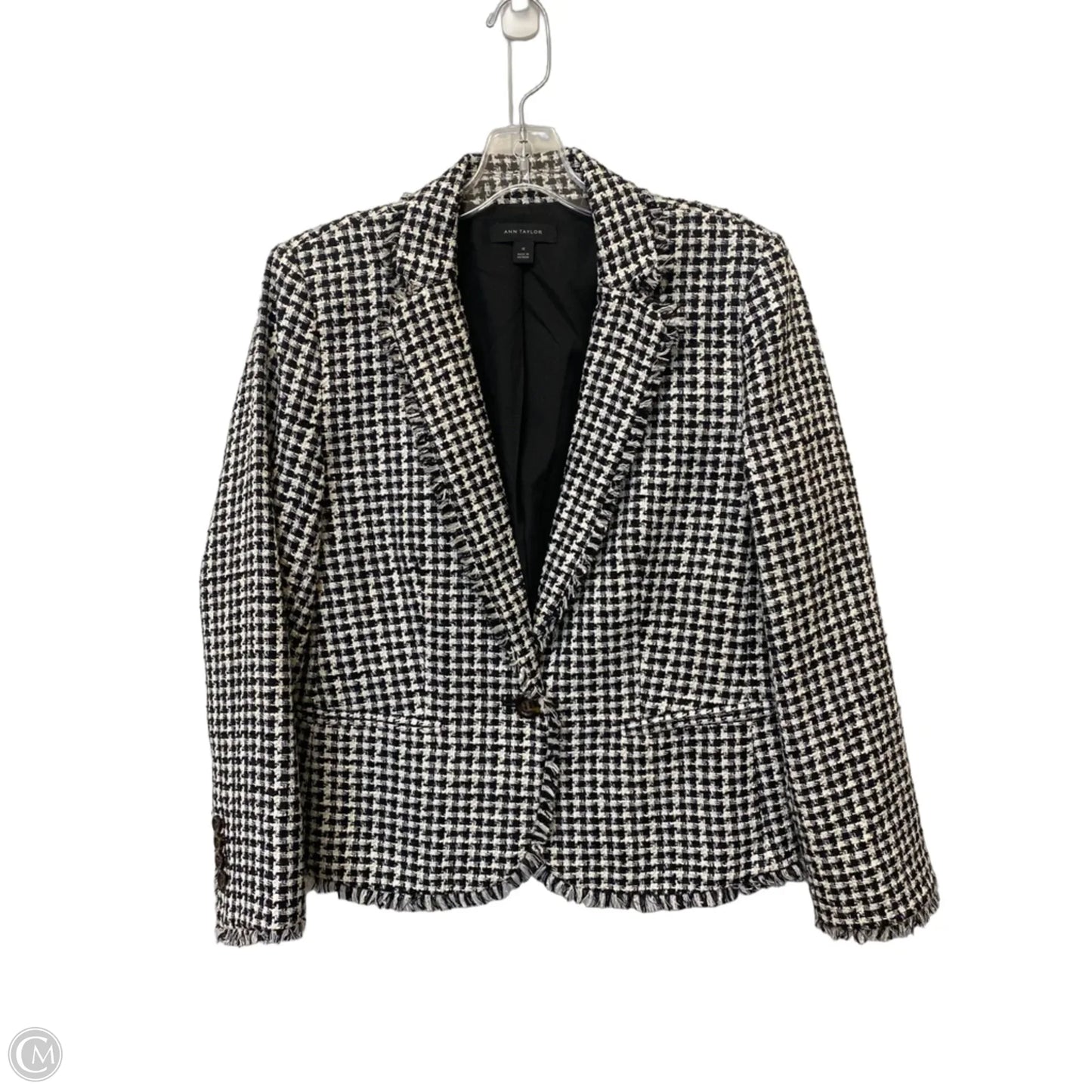 Blazer By Ann Taylor In Black & White, Size: 10