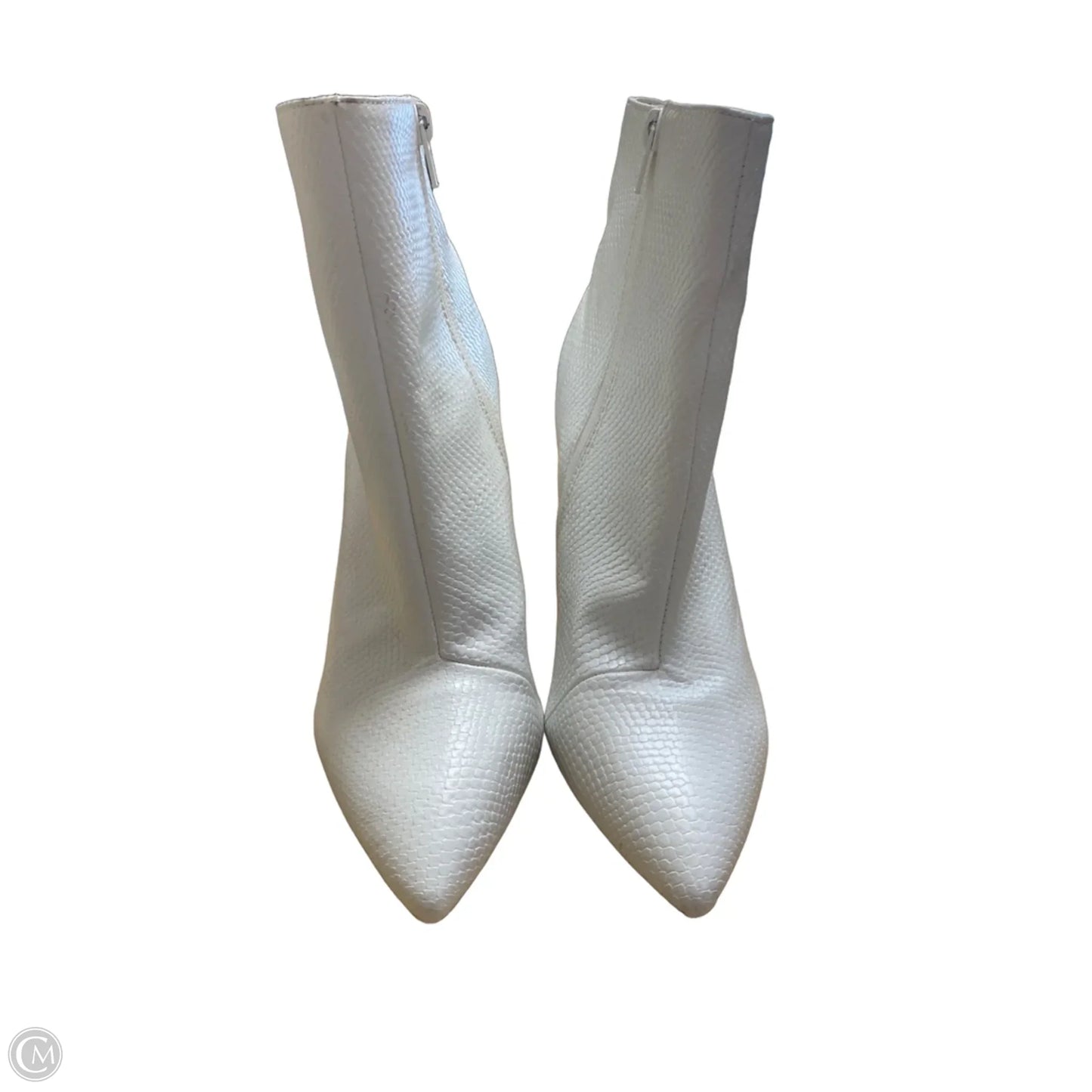 Boots Ankle Heels By Clothes Mentor In White, Size: 9