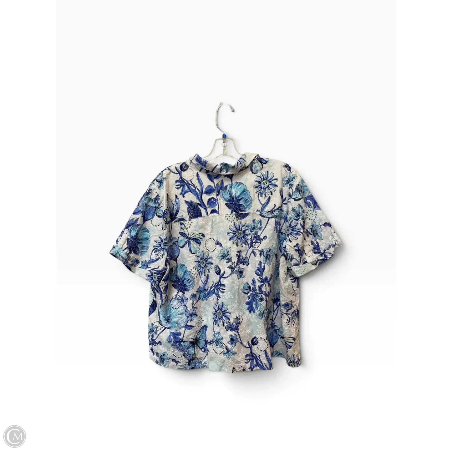 Top Short Sleeve By Chicos In Blue, Size: L