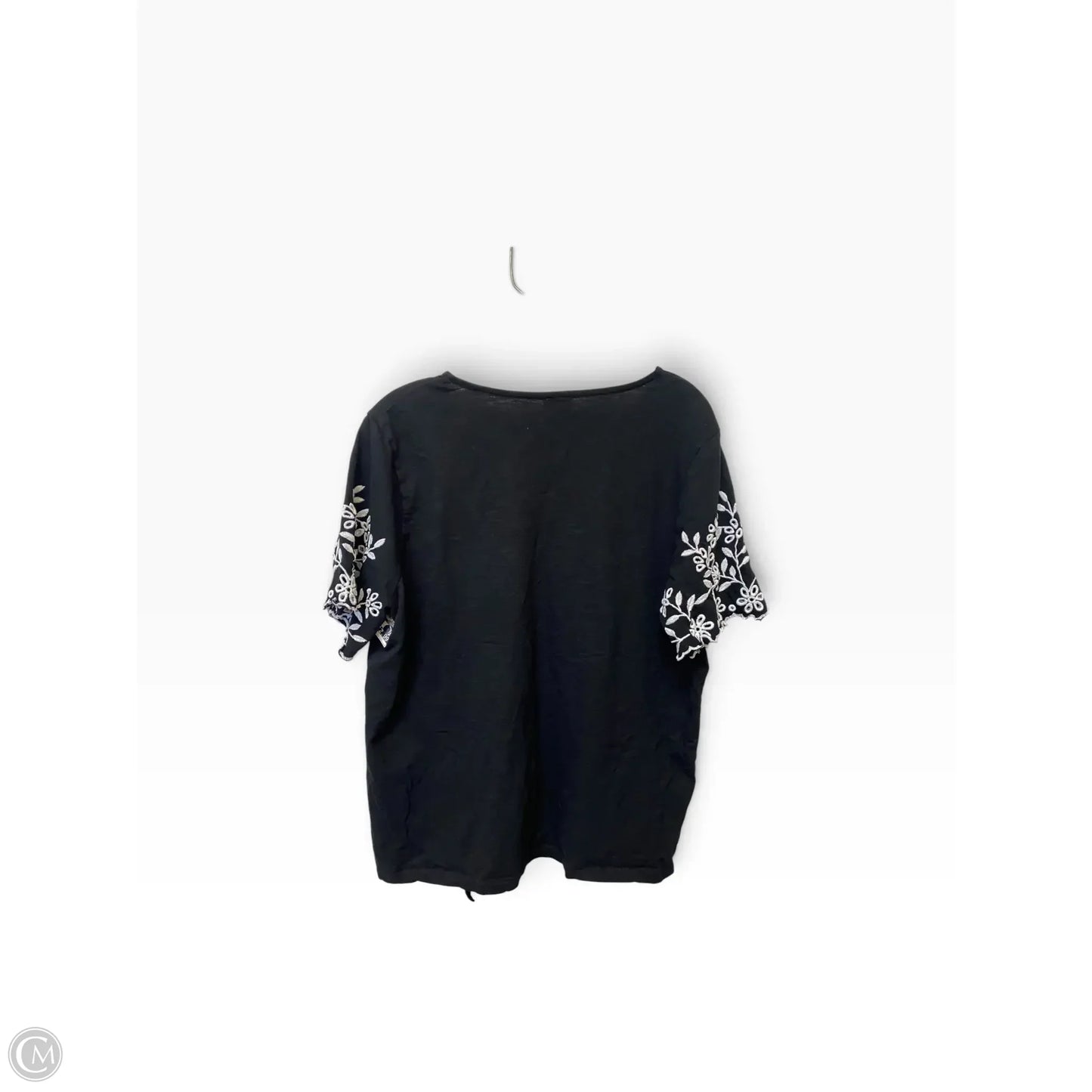 Top Short Sleeve By Chicos In Black, Size: L