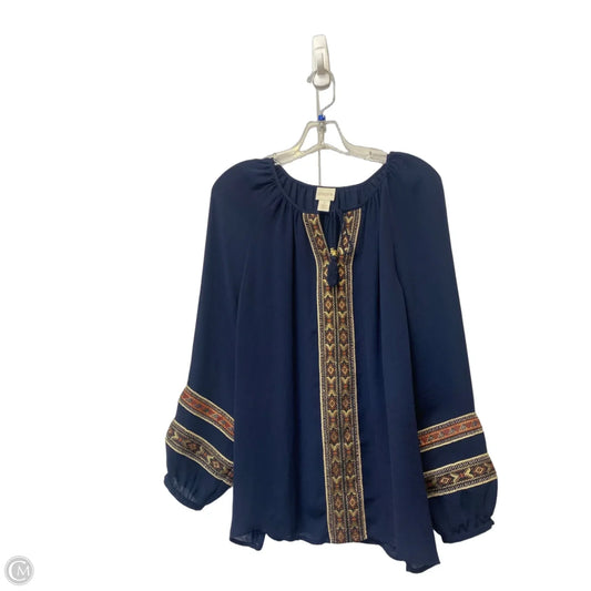 Top Long Sleeve By Chicos In Blue, Size: M