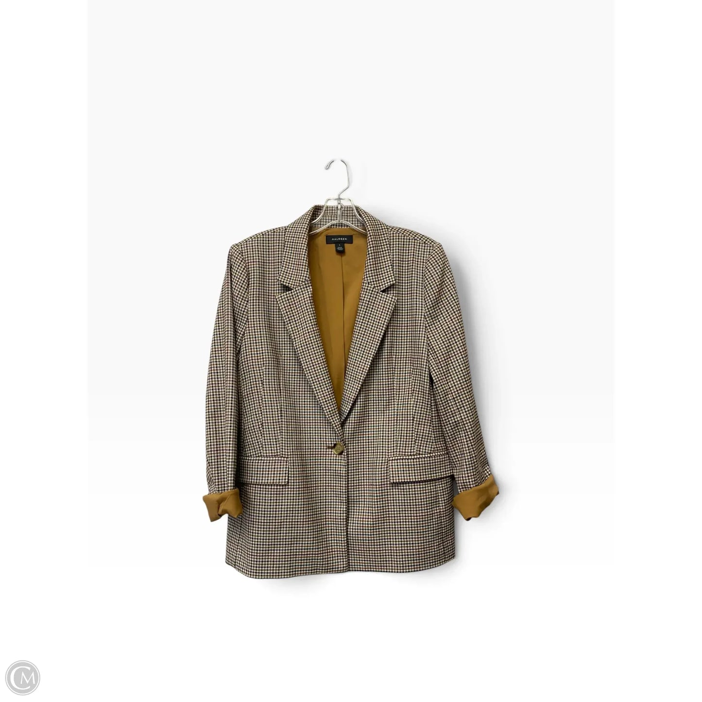 Blazer By Halogen In Checkered Pattern, Size: L
