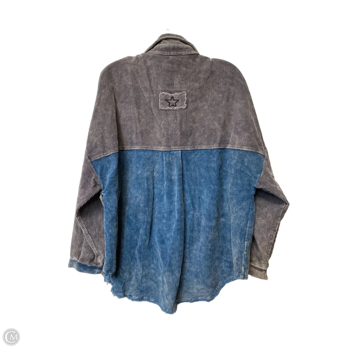 Jacket Shirt By Pol In Blue, Size: S