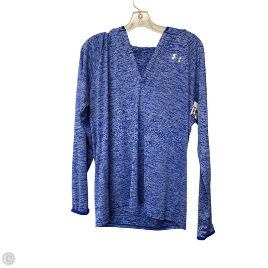 Athletic Top Long Sleeve Hoodie By Under Armour In Blue, Size: L