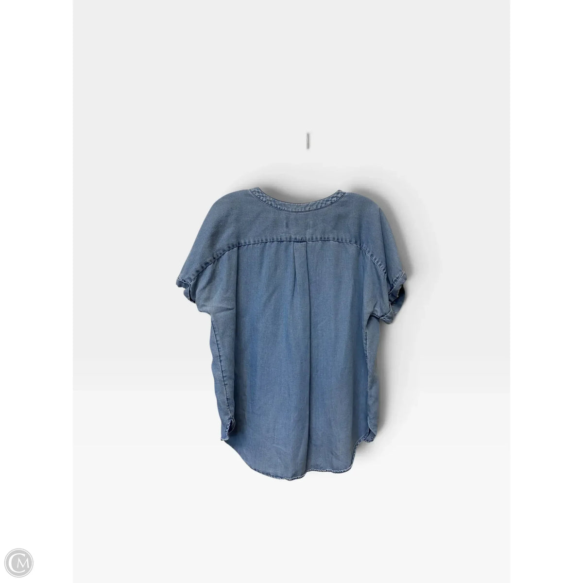 Top Short Sleeve By Loft In Blue Denim, Size: M