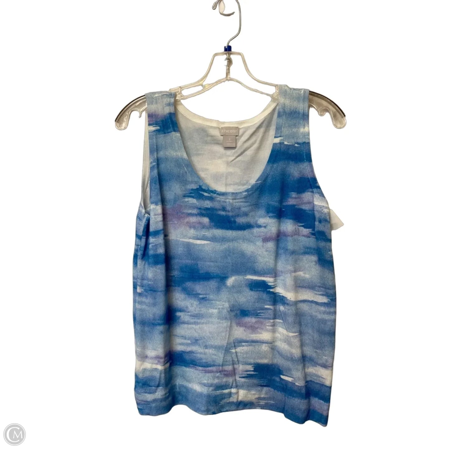 Top Sleeveless By Chicos In Blue, Size: L