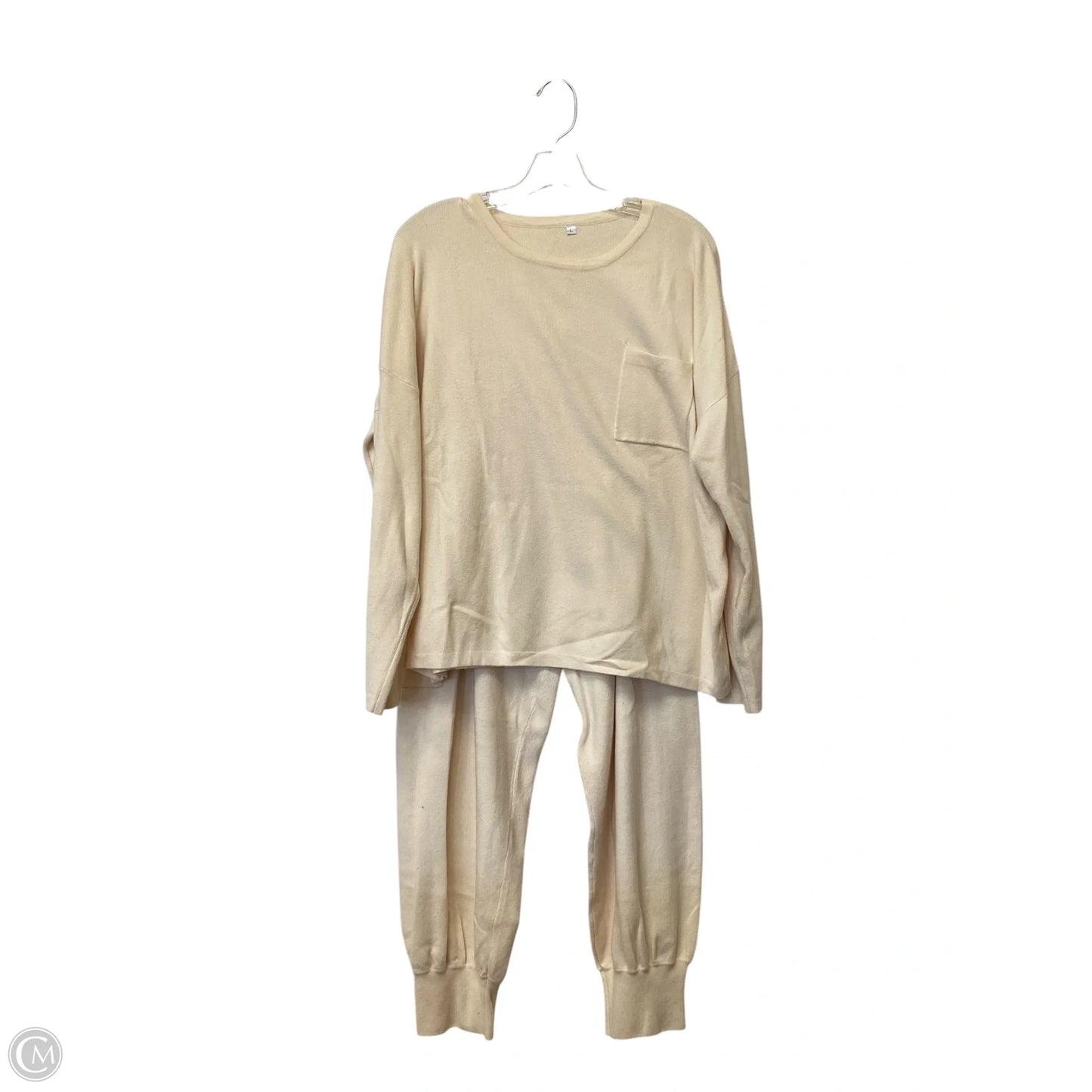Pants Set 2pc By Clothes Mentor In Cream, Size: L