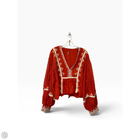 Top Long Sleeve By Free People In Red, Size: M