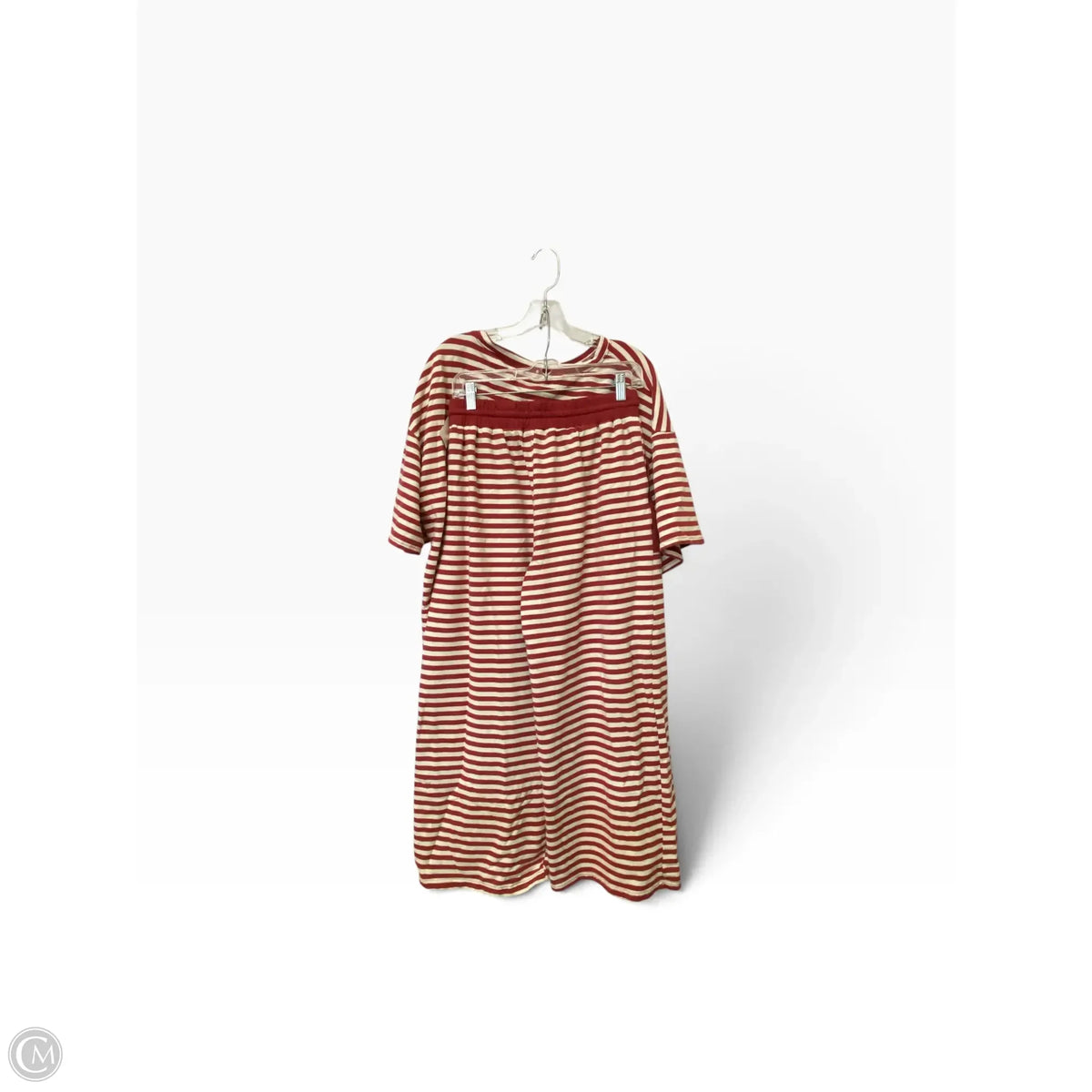 Top 2pc Short Sleeve By Clothes Mentor In Striped Pattern, Size: M