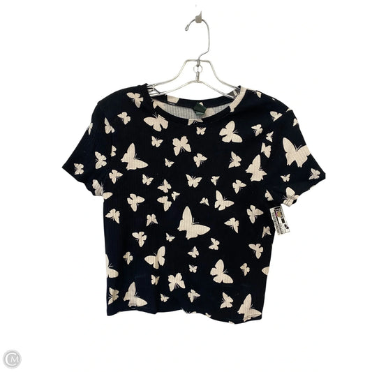 Top Short Sleeve Basic By Wild Fable In Black & White, Size: L