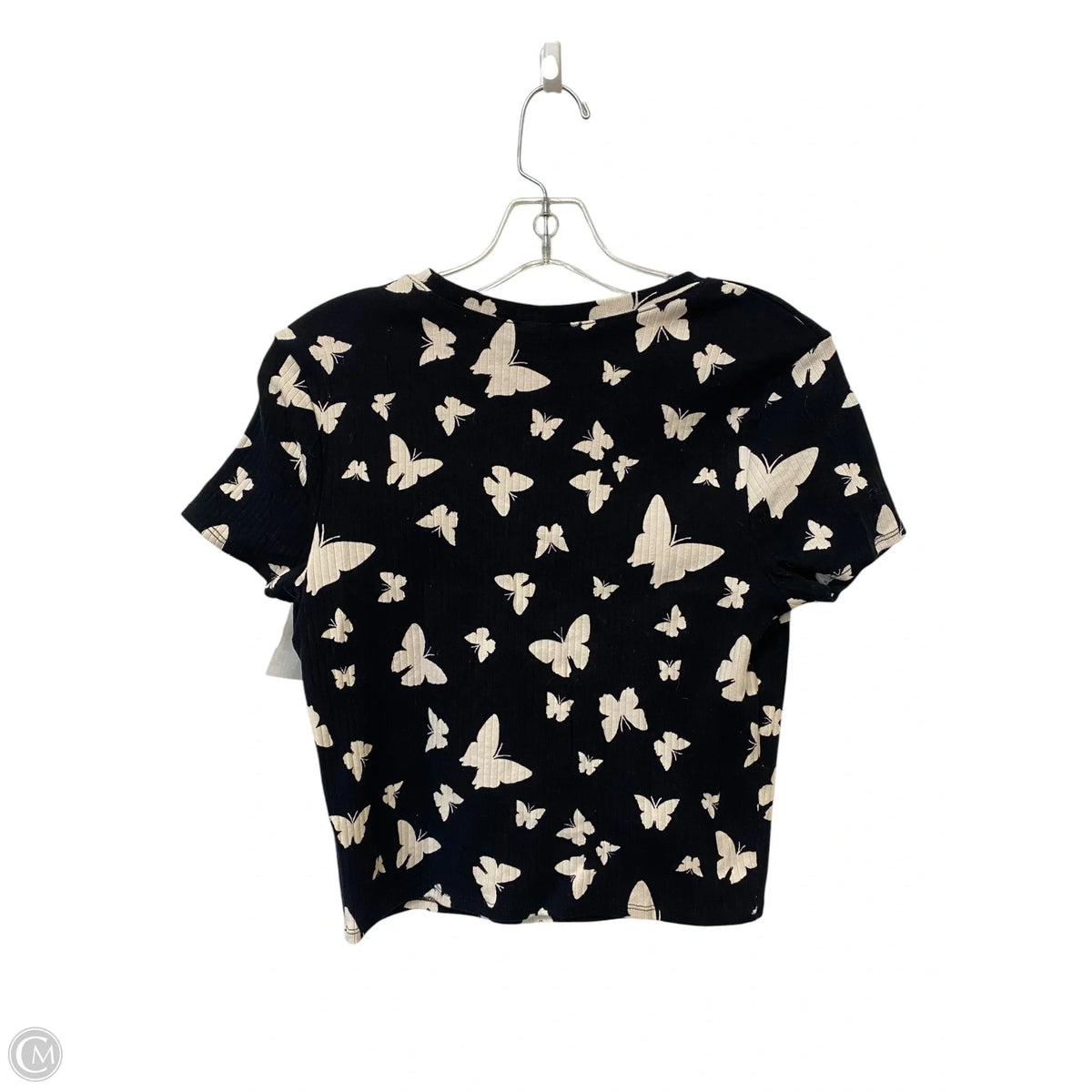 Top Short Sleeve Basic By Wild Fable In Black & White, Size: L
